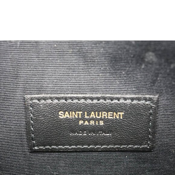 Yves Saint Laurent Monogram Bill Grain De Poudre Chevron Leather Zip Pouch Beige - Picture 11 of 12